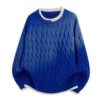 AIDASE  -  Knit Crew Neck Men Sweater Lazy Style Loose Trendy Knitted Long Sleeve Tops 2025 Fashion All-match Simple Pullovers 21E7046 aidase-shop